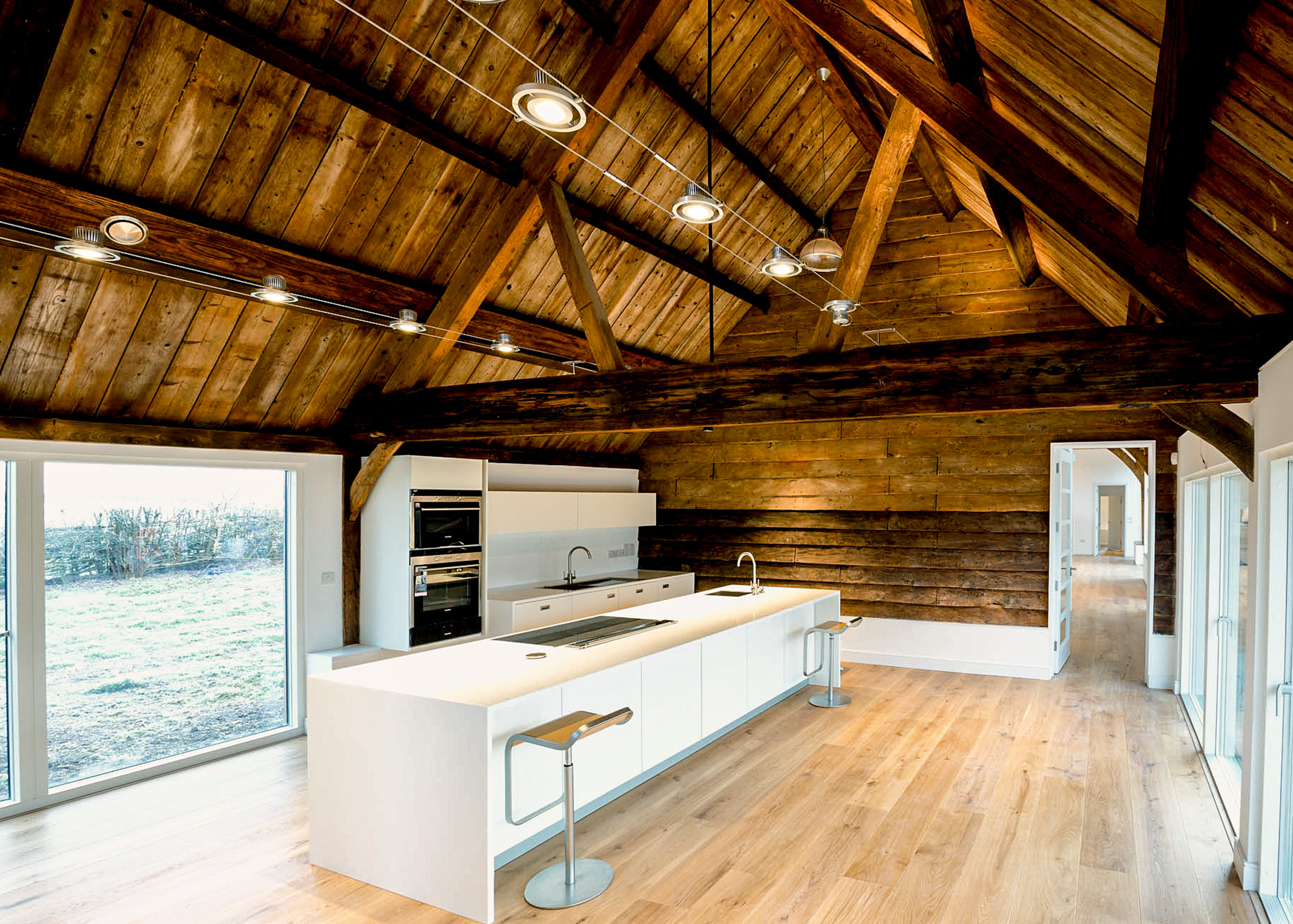 Kitchen installed in a barn conversion by Kingerlee Joinery.